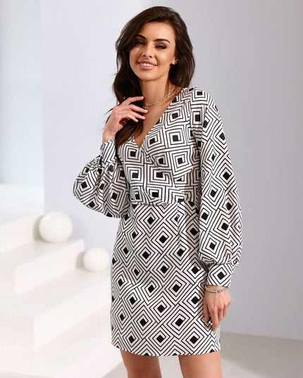 Robe fleurie manches longues buffet