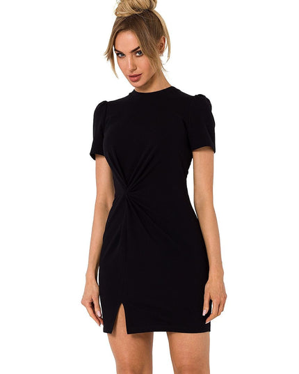 Robe courte en coton entrelacé