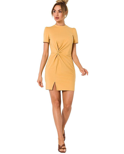 Robe courte en coton entrelacé