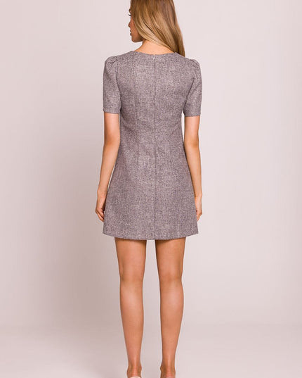 Robe trapèze manches bouffantes