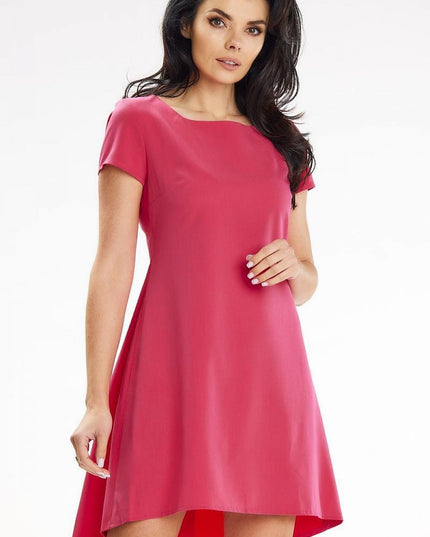 Robe trapèze asymétrique rose