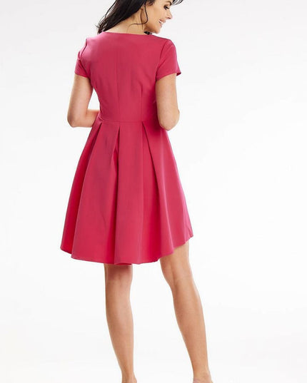 Robe trapèze asymétrique rose