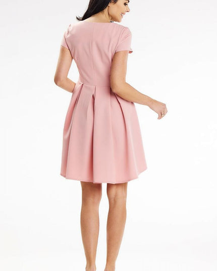 Robe trapèze asymétrique rose
