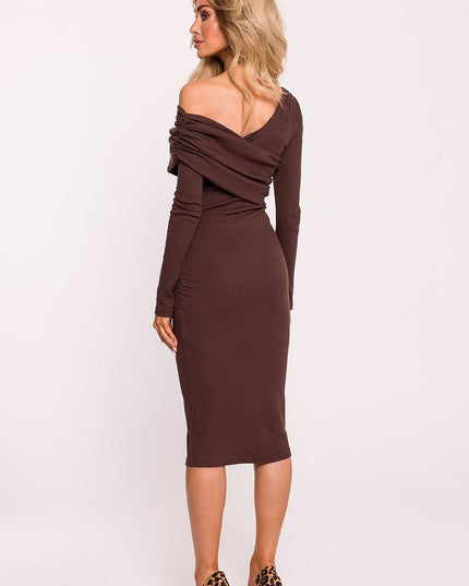 Robe asymétrique moulante grise