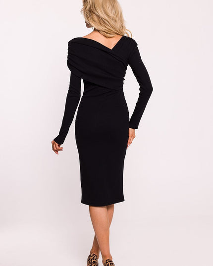 Robe asymétrique moulante grise