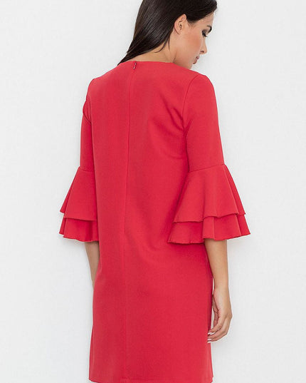 Robe élégante manches volantées