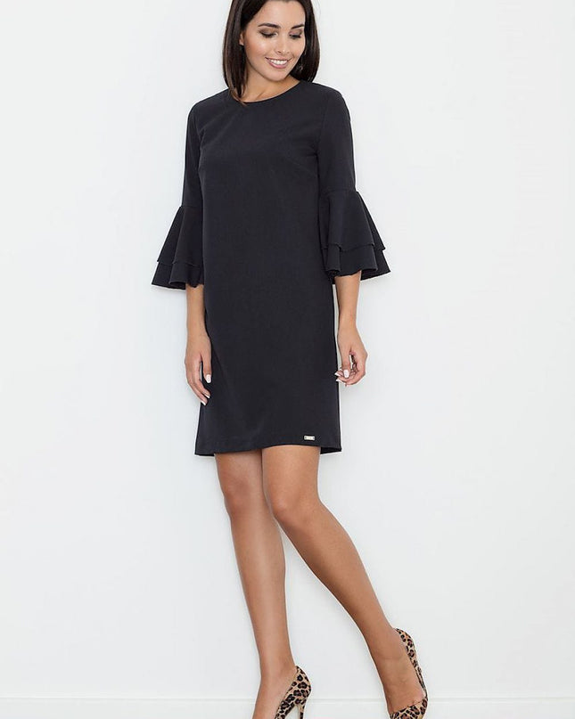 Robe élégante manches volantées