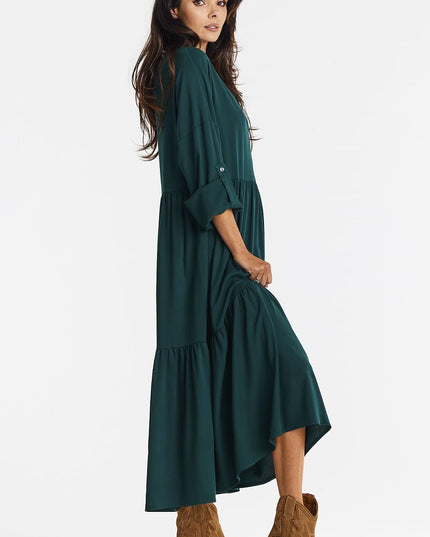 Robe longue kimono verte