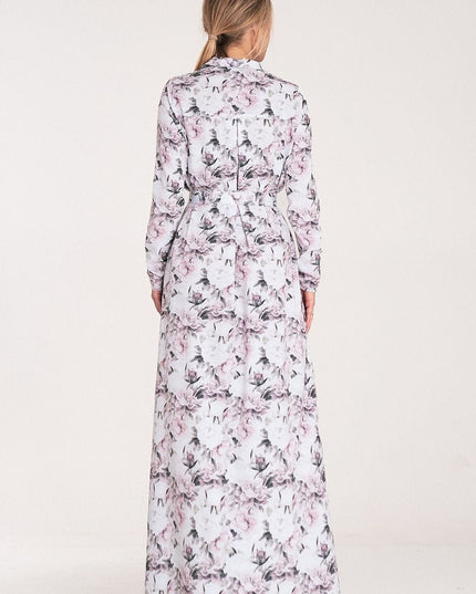 Robe longue fleurie boutonnée