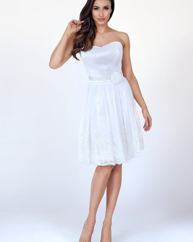 Robe bustier dentelle blanche