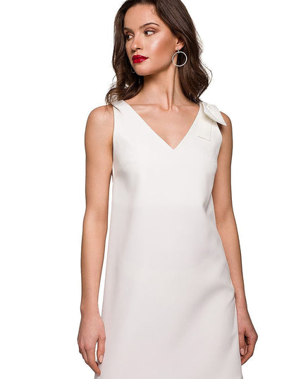 Robe trapèze blanche avec nœud