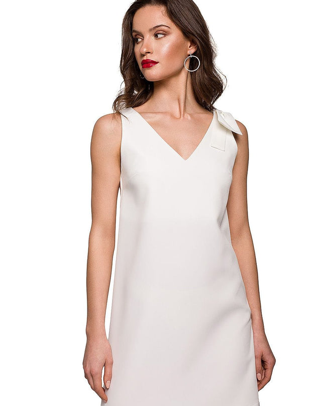 Robe trapèze blanche avec nœud