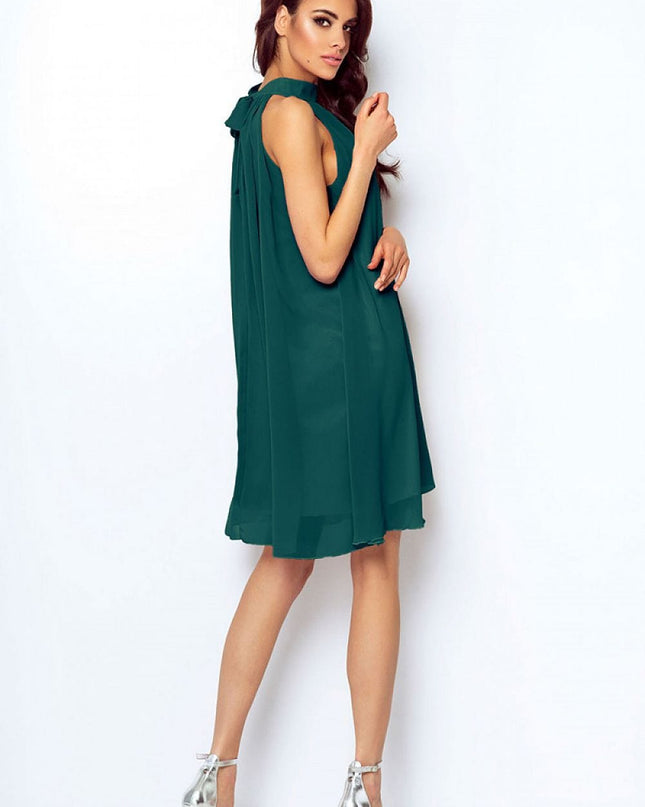 Robe dos nu col montant