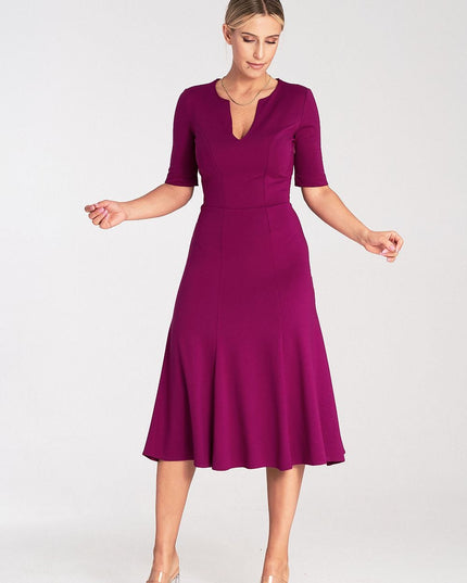 Robe élégante verte mi-longue