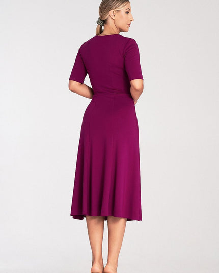 Robe élégante verte mi-longue