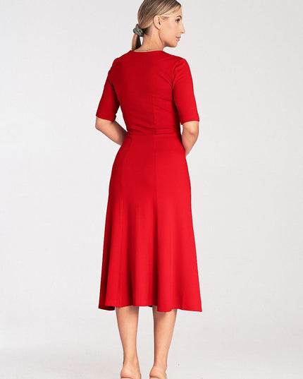 Robe élégante verte mi-longue