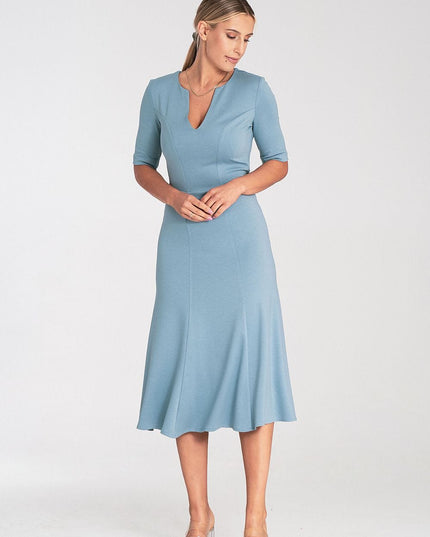 Robe élégante verte mi-longue