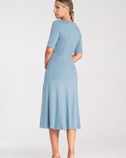 Robe élégante verte mi-longue