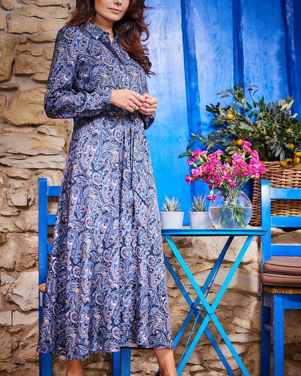 Robe longue à fleurs évasée