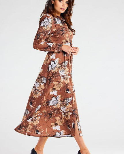 Robe longue à fleurs évasée