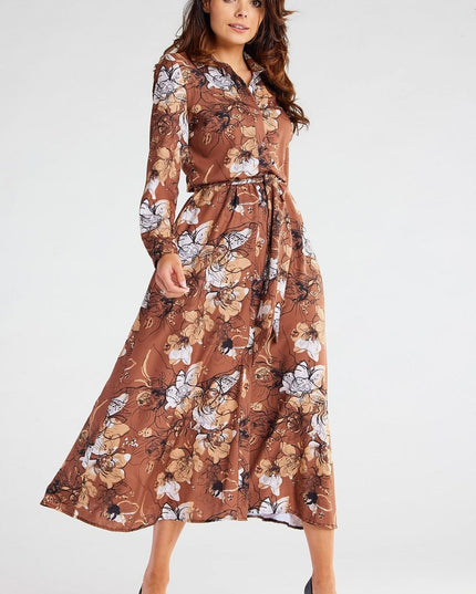 Robe longue à fleurs évasée
