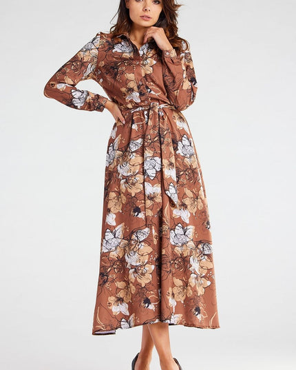 Robe longue à fleurs évasée