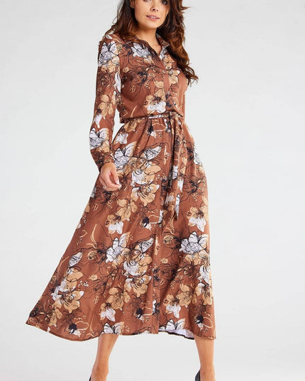 Robe longue à fleurs évasée