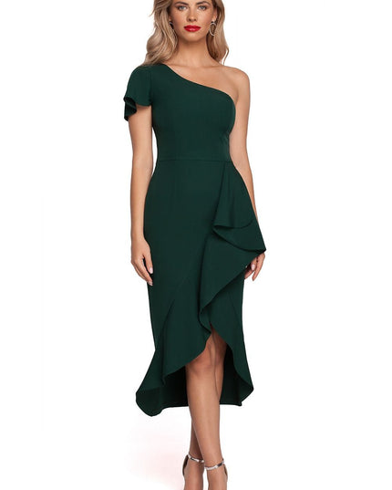 Robe asymétrique élégante fuchsia