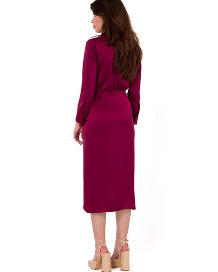 Robe élégante en satin à pois