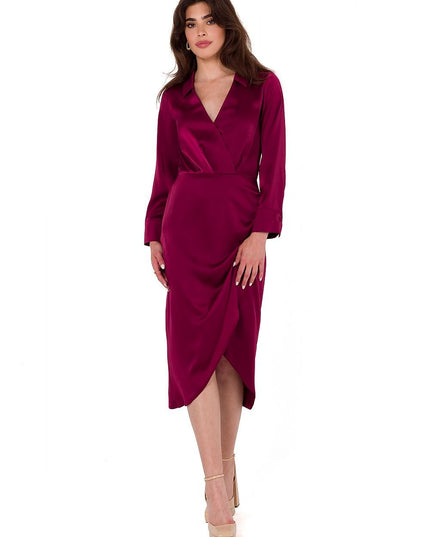 Robe élégante en satin à pois