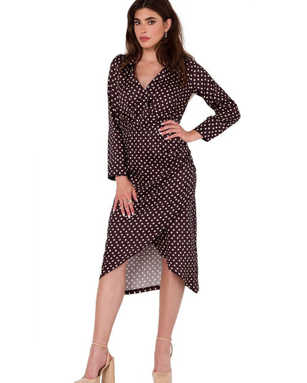 Robe élégante en satin à pois