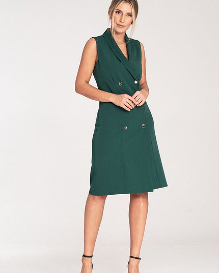 Robe midi élégante sans manches