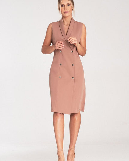 Robe midi élégante sans manches