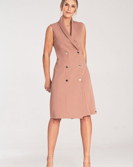 Robe midi élégante sans manches