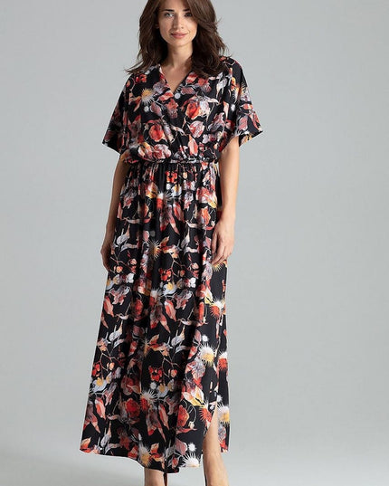 Robe longue beige kimono