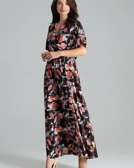 Robe longue beige kimono