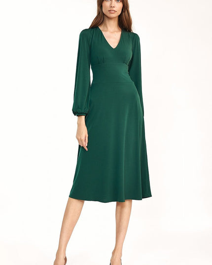 Robe midi verte élégante