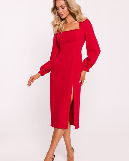 Robe midi fuchsia élégante