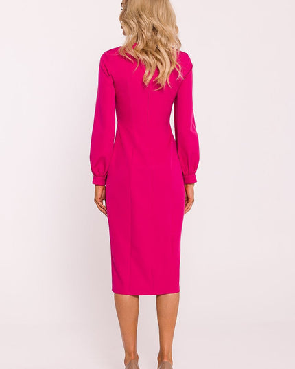 Robe midi fuchsia élégante