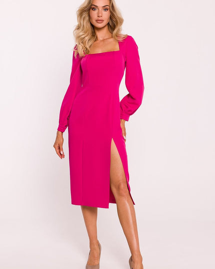 Robe midi fuchsia élégante