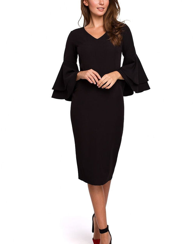 Robe élégante manches évasées