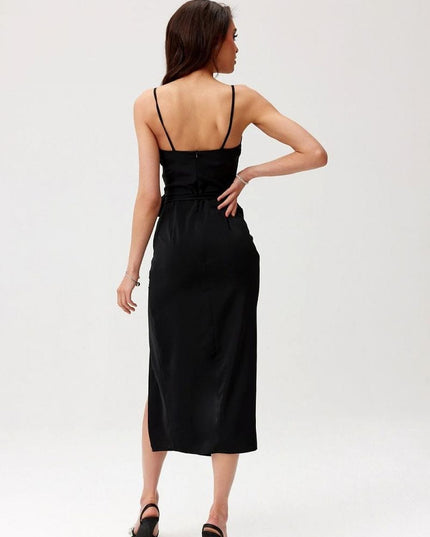 Robe midi rose drapée