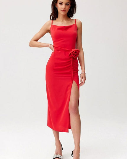 Robe midi rose drapée