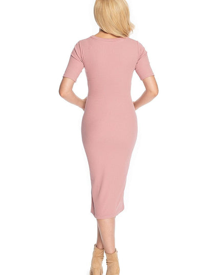 Robe maternité rose élégante