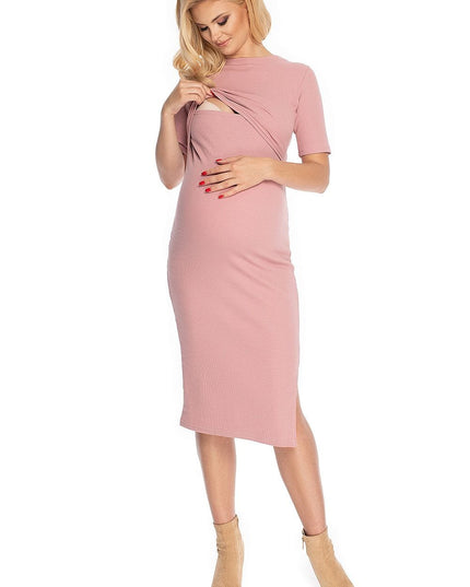 Robe maternité rose élégante
