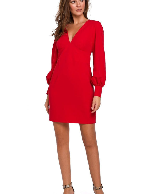 Robe rouge décolleté en v