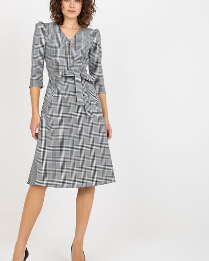 Robe zippée à carreaux élégante