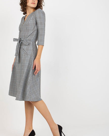 Robe zippée à carreaux élégante