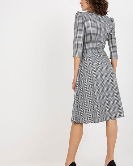 Robe zippée à carreaux élégante