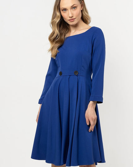 Robe évasée élégante bleu marine